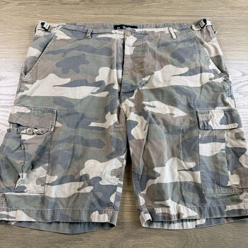 Brandit Shorts Men 4XL Camo Rip Stop Cargo Adjustable Waist Military Theme